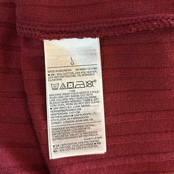 NEW Old Navy Size L Ballet Knit Mini Dress Ribbed Long Sleeves Wine Country - Picture 4 of 4